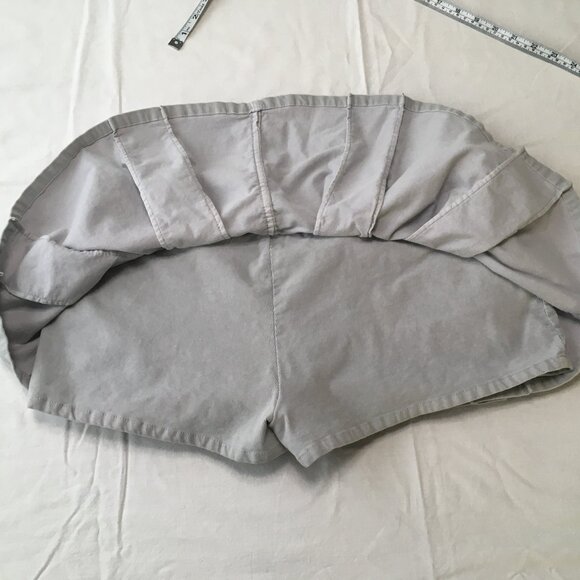 Free People Micro Mini Pleated Corduroy Skort in Gray Size 12 - Picture 7 of 16